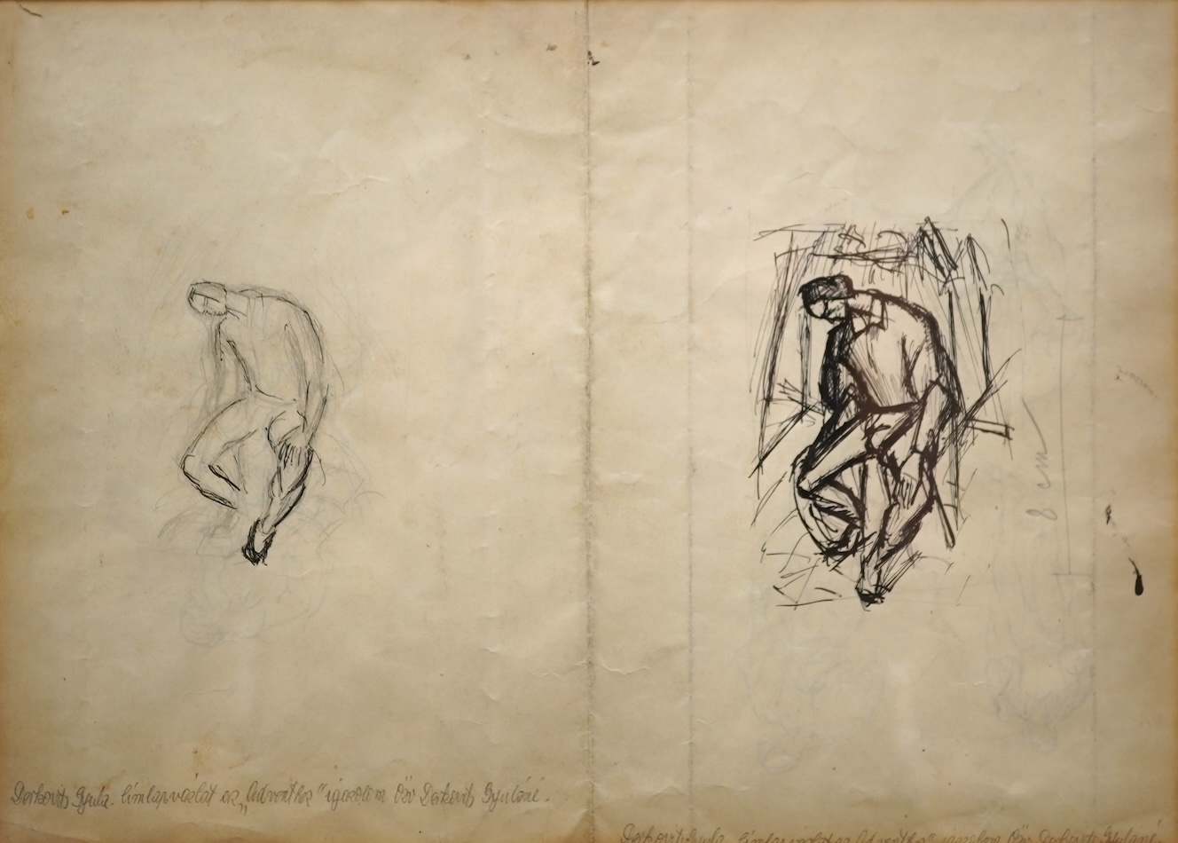 Gyula Derkovits, Hungarian (1894-1934), Figural sketches